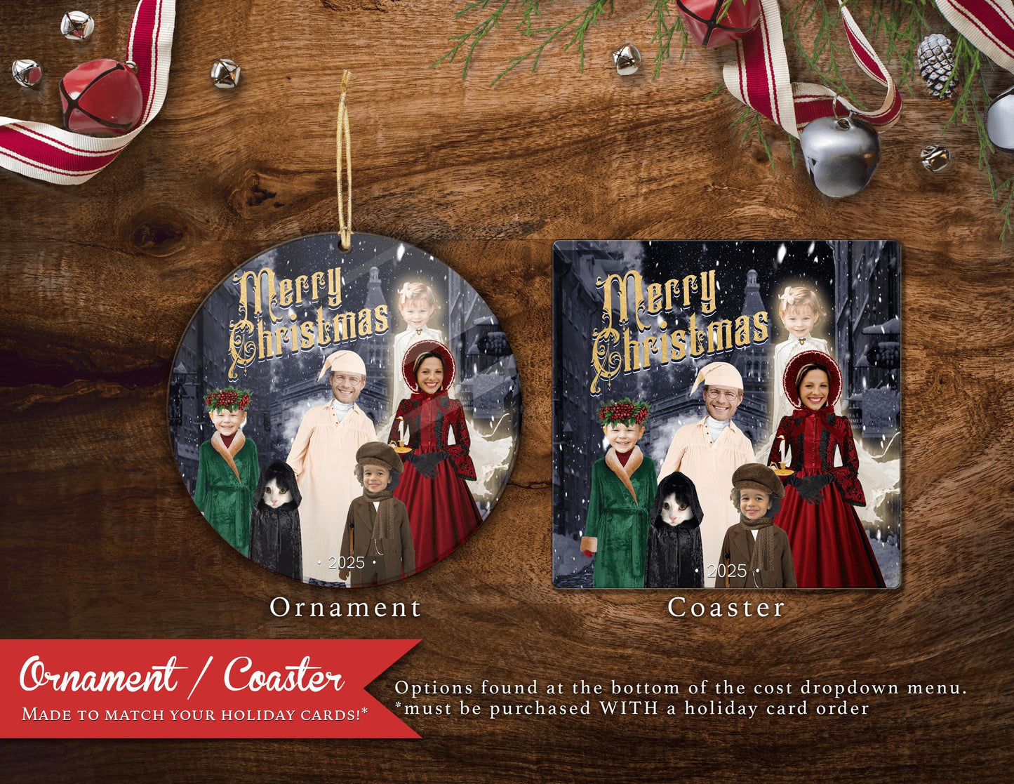 Funny A Christmas Carol Family Photo Card – Personalized Ebenezer Scrooge Holiday Card with Envelopes, Free Return Labels & Fast U.S. Shipping