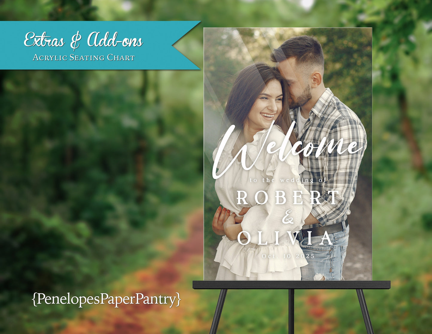 Acrylic Engagement Photo Event Sign