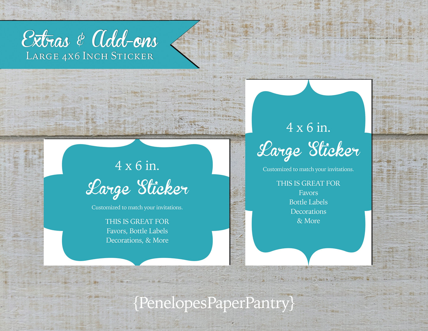 Made to Match Rectangle and Circle Sticker Add On
