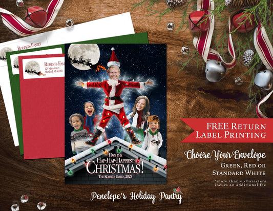 Funny Christmas Vacation Family Photo Card – Personalized National Lampoon Holiday Card with Clark Griswold & Custom Text