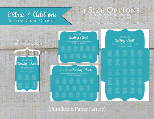 Made to Match Seating Chart Welcome Sign Stationery Add-On