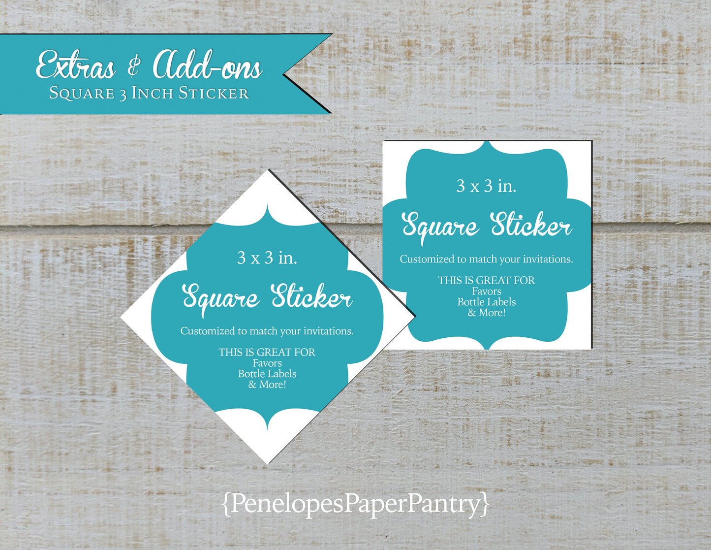 Made to Match Rectangle and Circle Sticker Add On
