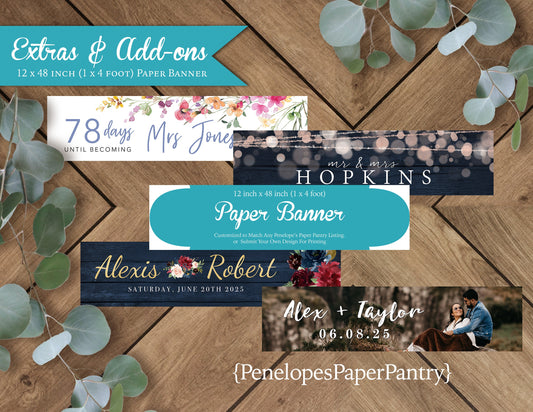 Custom Paper Banner,Bridal Shower Banner,Baby Shower Banner,Graduation Banner,Birthday Banner,Party Banner,Printed Banner,1 foot by 4 foot