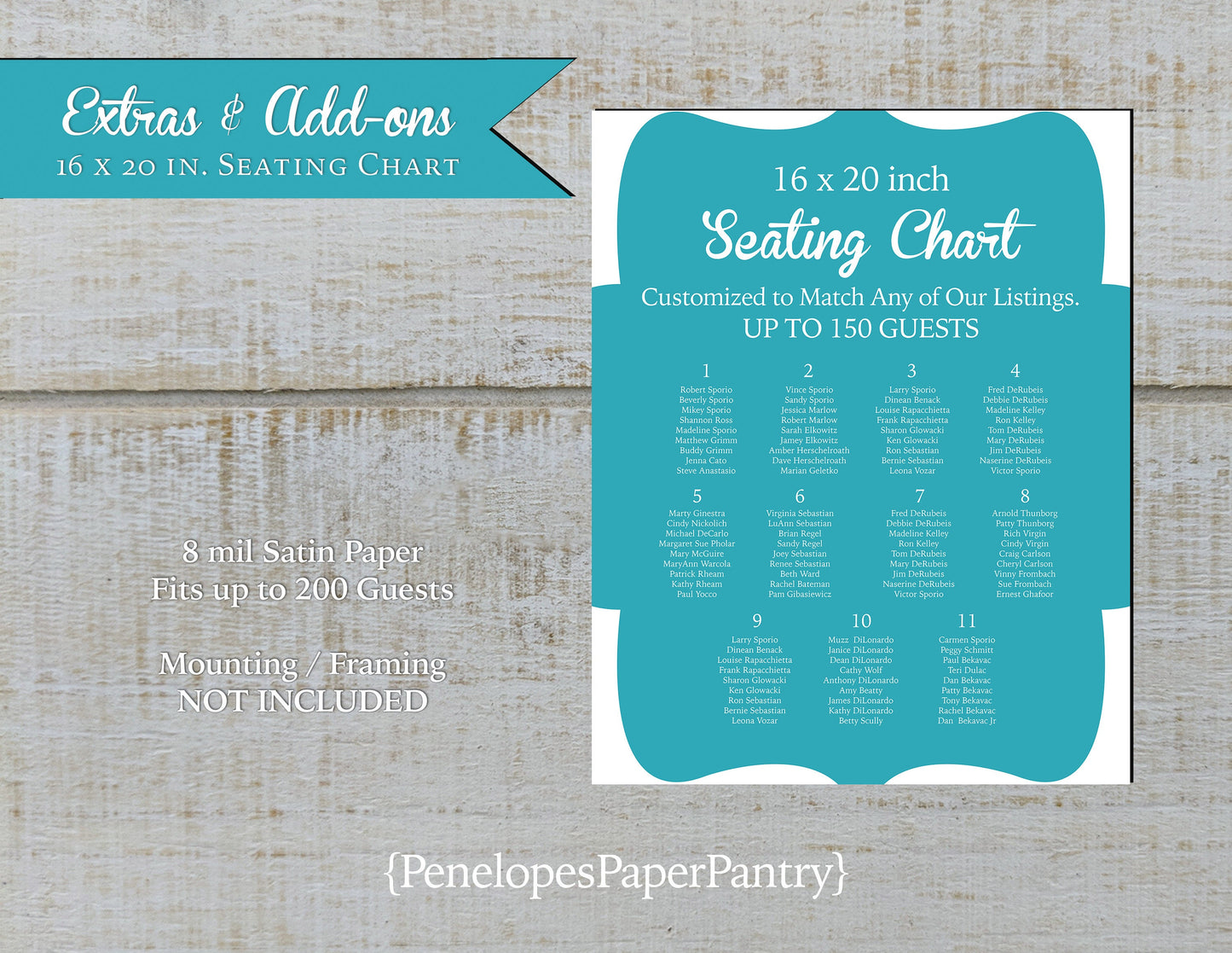 Made to Match Seating Chart Welcome Sign Stationery Add-On