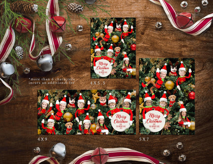 Funny Elf Family Christmas Photo Card – Personalized Elves in a Christmas Tree – Printed with Envelopes, Back Print & Return Address Labels