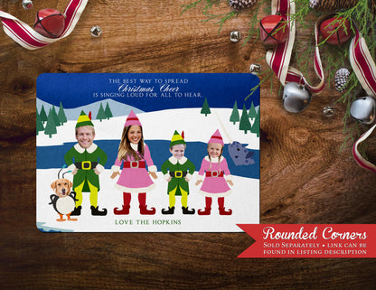 Elf Movie Inspired  Character Holiday Greeting Cards