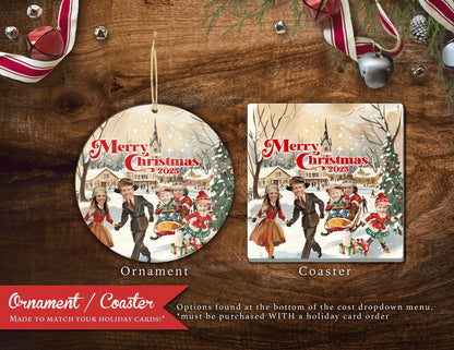Funny Retro Family Christmas Photo Card | Personalized Vintage Classic Holiday Card