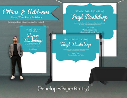 Made to Match Vinyl Event Backdrops Stationery Add-On