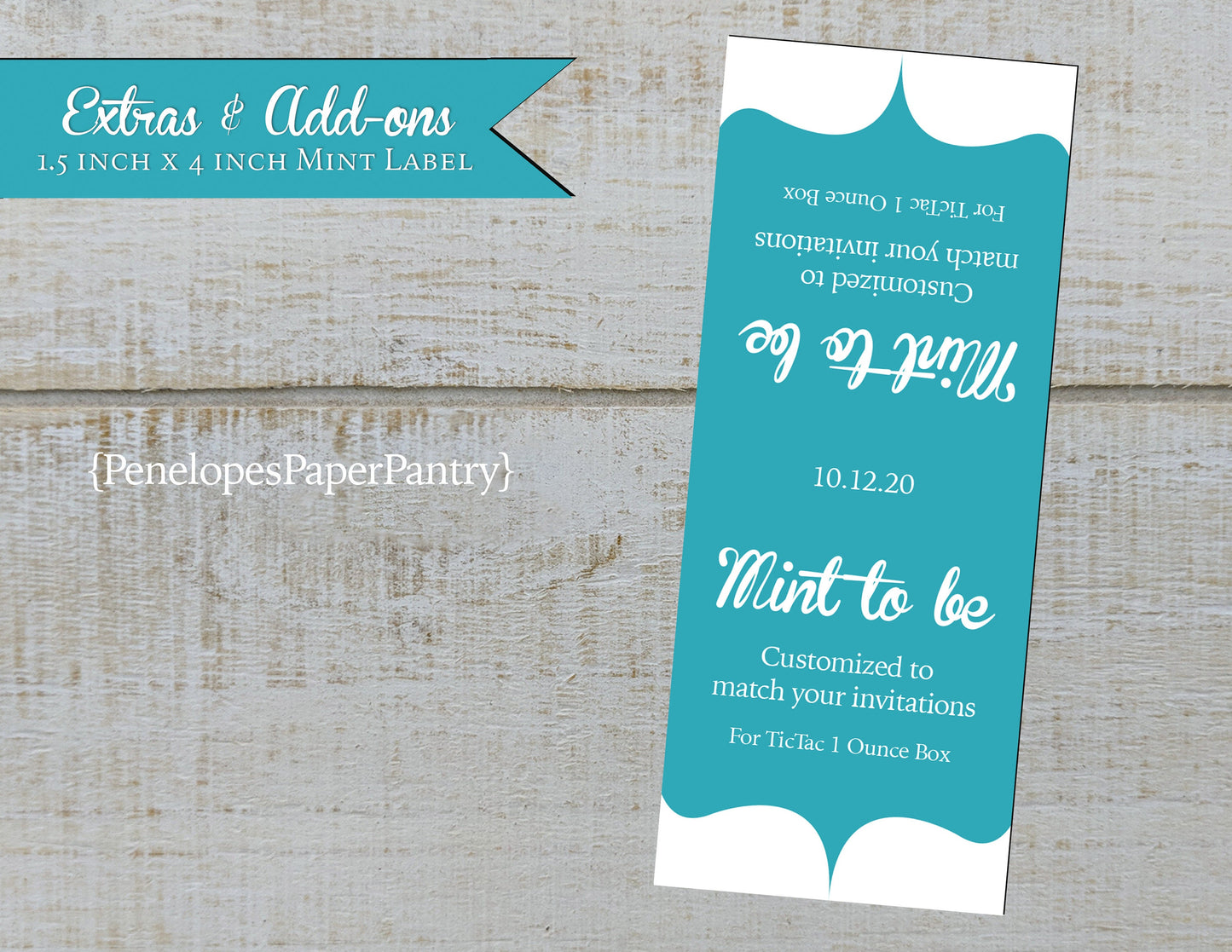 Made to Match Favor Mint to Be Sticker Add On