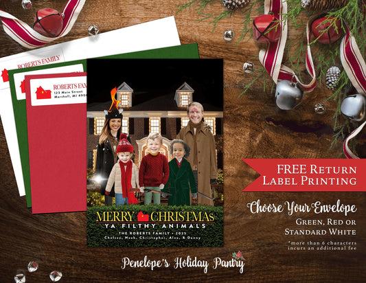 Funny Home Alone Christmas Photo Card – Personalized Family Card with Wet Bandits & Kevin – Printed with Envelopes & Custom Text