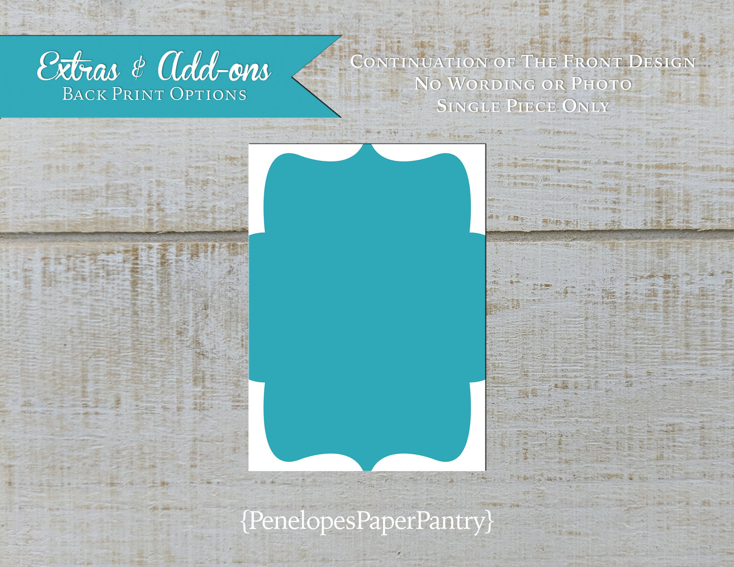 Made to Match Back Print Stationery Add-On