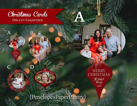 Unique Christmas Ornament Photo Card Christmas Tree Ornament Personalized Hang On The Tree Send An Ornament Family Photo Card Printed Cards