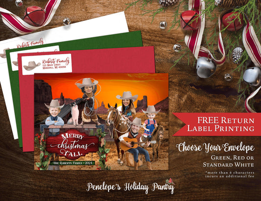 Wild West Cowboy Ranch Character Holiday Greeting Cards