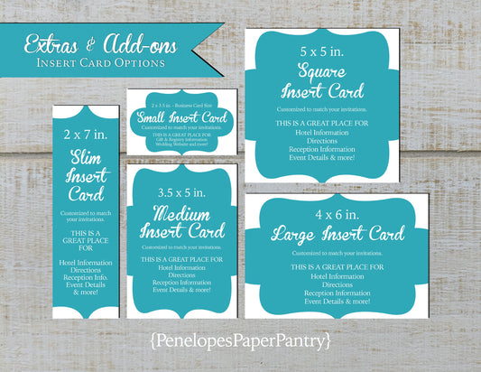 Made to Match Details Insert Event Enclosure Card Stationery Add-On