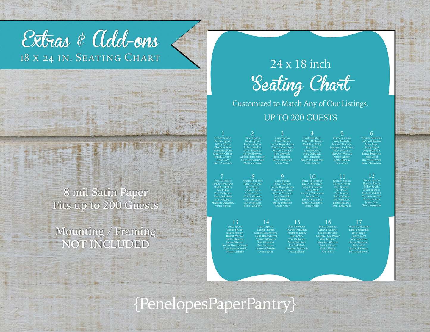 Made to Match Seating Chart Welcome Sign Stationery Add-On