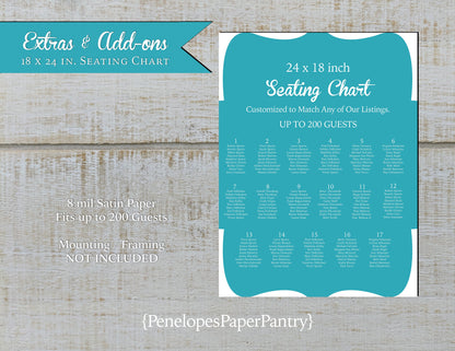 Made to Match Seating Chart Welcome Sign Stationery Add-On