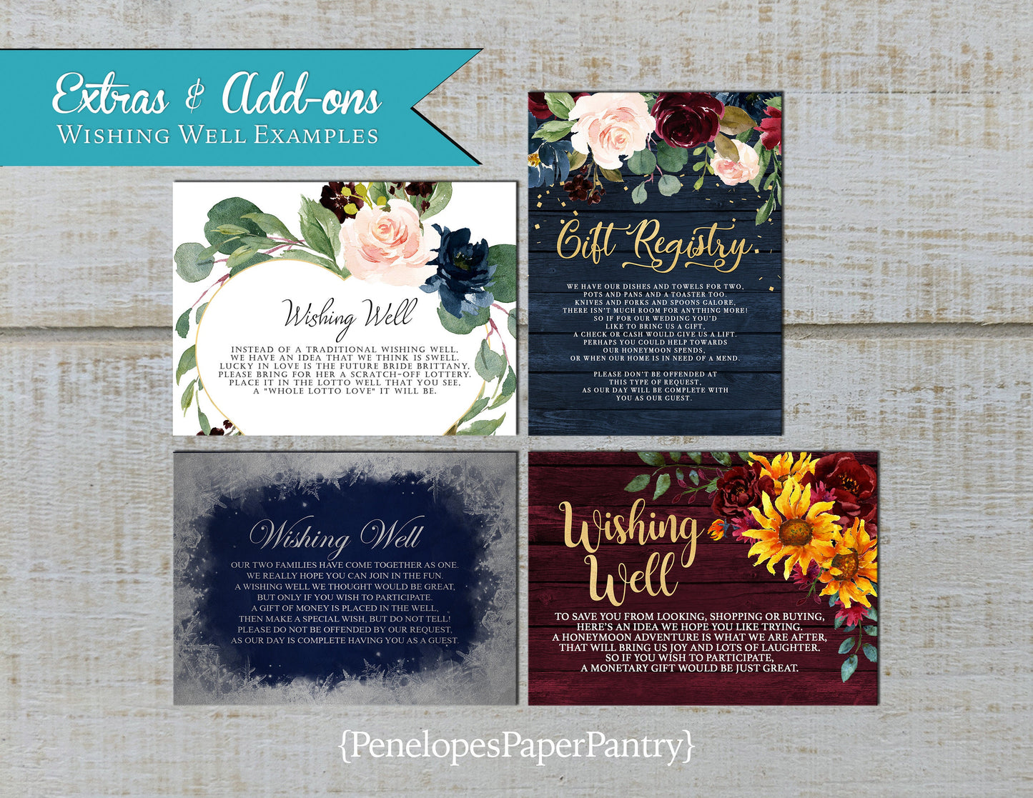 Made to Match Wishing Well Registry Card Stationery Add-On