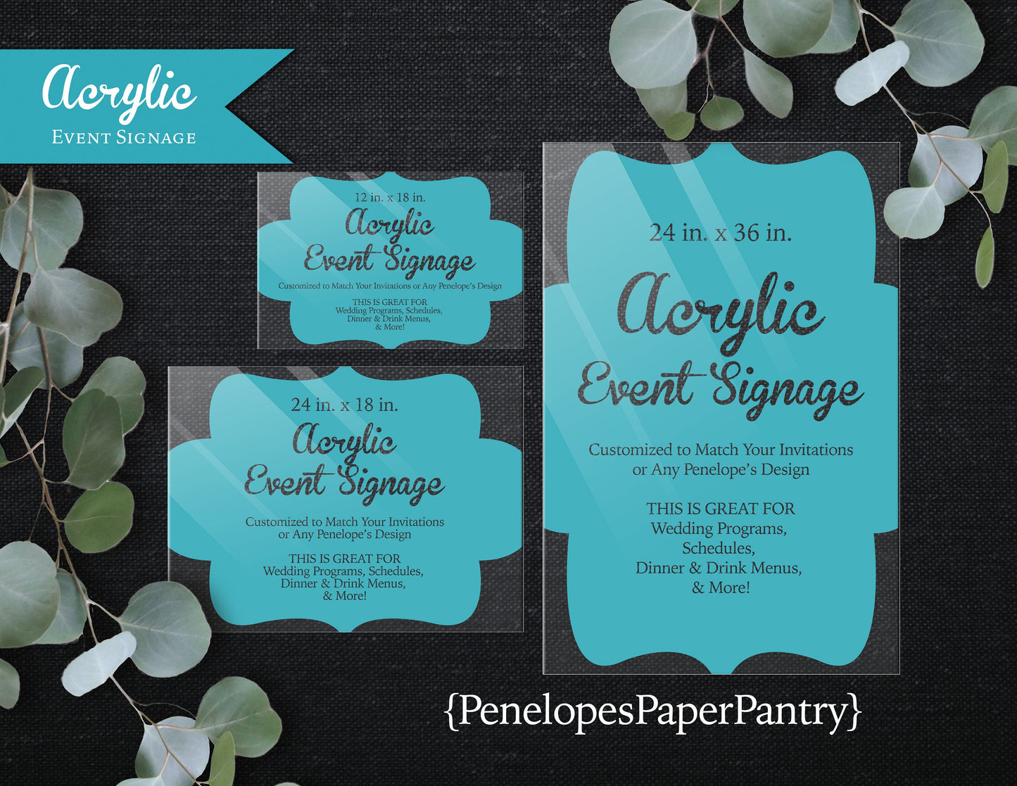 Acrylic Fall Leaves in the Mountains Event Sign