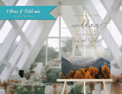 Acrylic Fall Leaves in the Mountains Event Sign