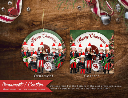 Personalized Funny Elf Rock Band Christmas Photo Card with Envelopes - Unique Double-Sided Design