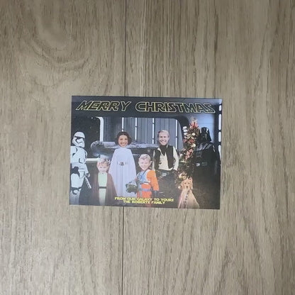 Funny Star Wars Christmas Photo Card – Personalized Family Card with Luke, Leia, Darth Vader & Chewbacca – Printed with Envelopes Included