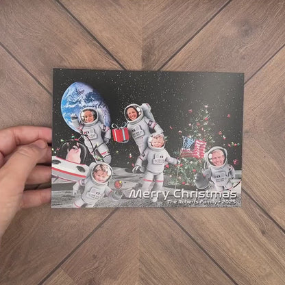 Funny Outer Space Christmas Family Photo Card | Personalized Astronaut Holiday Cards | Fast Turnaround + Free U.S. Shipping
