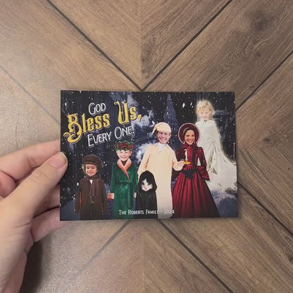 Funny A Christmas Carol Family Photo Card – Personalized Ebenezer Scrooge Holiday Card with Envelopes, Free Return Labels & Fast U.S. Shipping