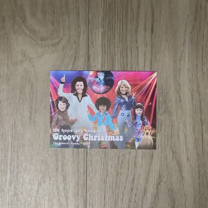 Funny Saturday Night Fever Christmas Photo Card – Personalized Disco Family Card with John Travolta Theme & Mirror Ball – Printed with Envelope Included
